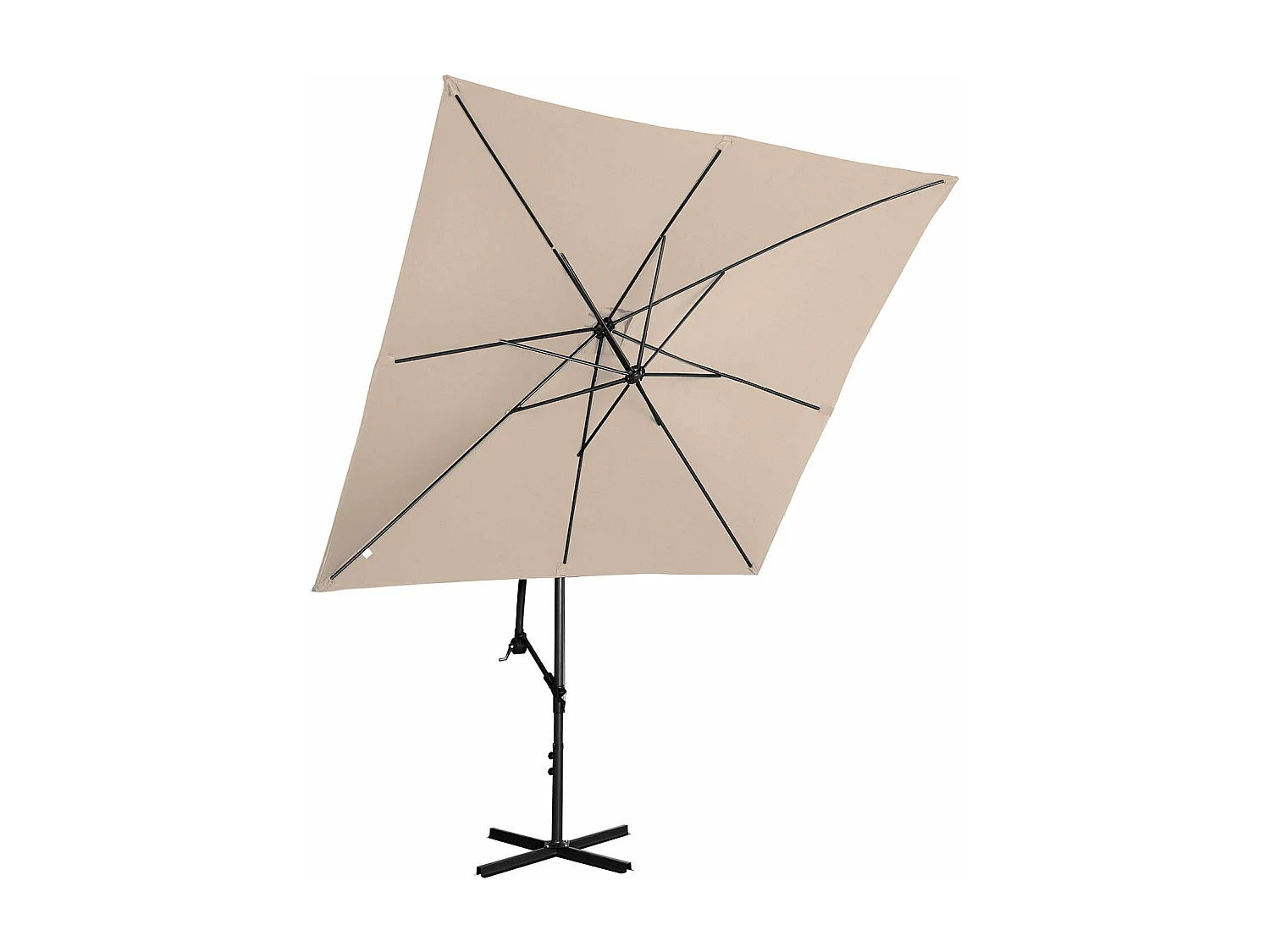 Sombrilla rectangular desplazada 250 x 250 cm inclinable crema 14_0007585