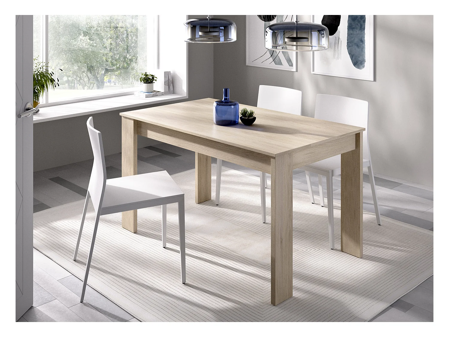 Mesa de comedor Sami natural 76,9x136,5x81 cm