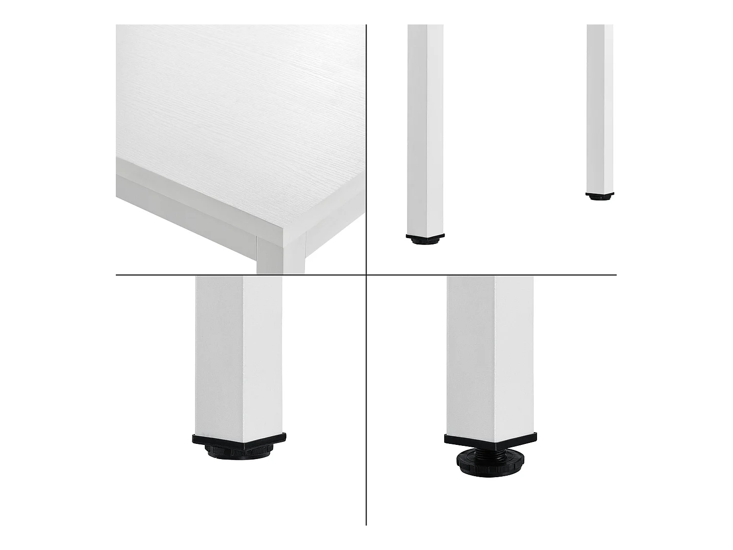 Bureau réglable d'ordinateur poste blanche 120 x 60 x 75 cm 03_0001158