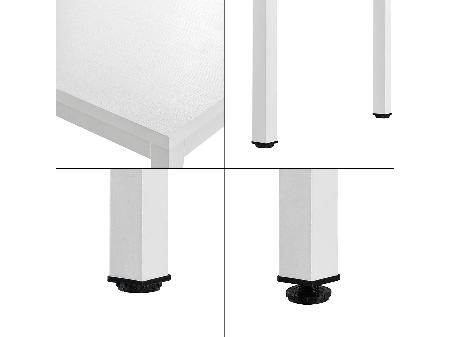 Bureau réglable d'ordinateur poste blanche 120 x 60 x 75 cm 03_0001158