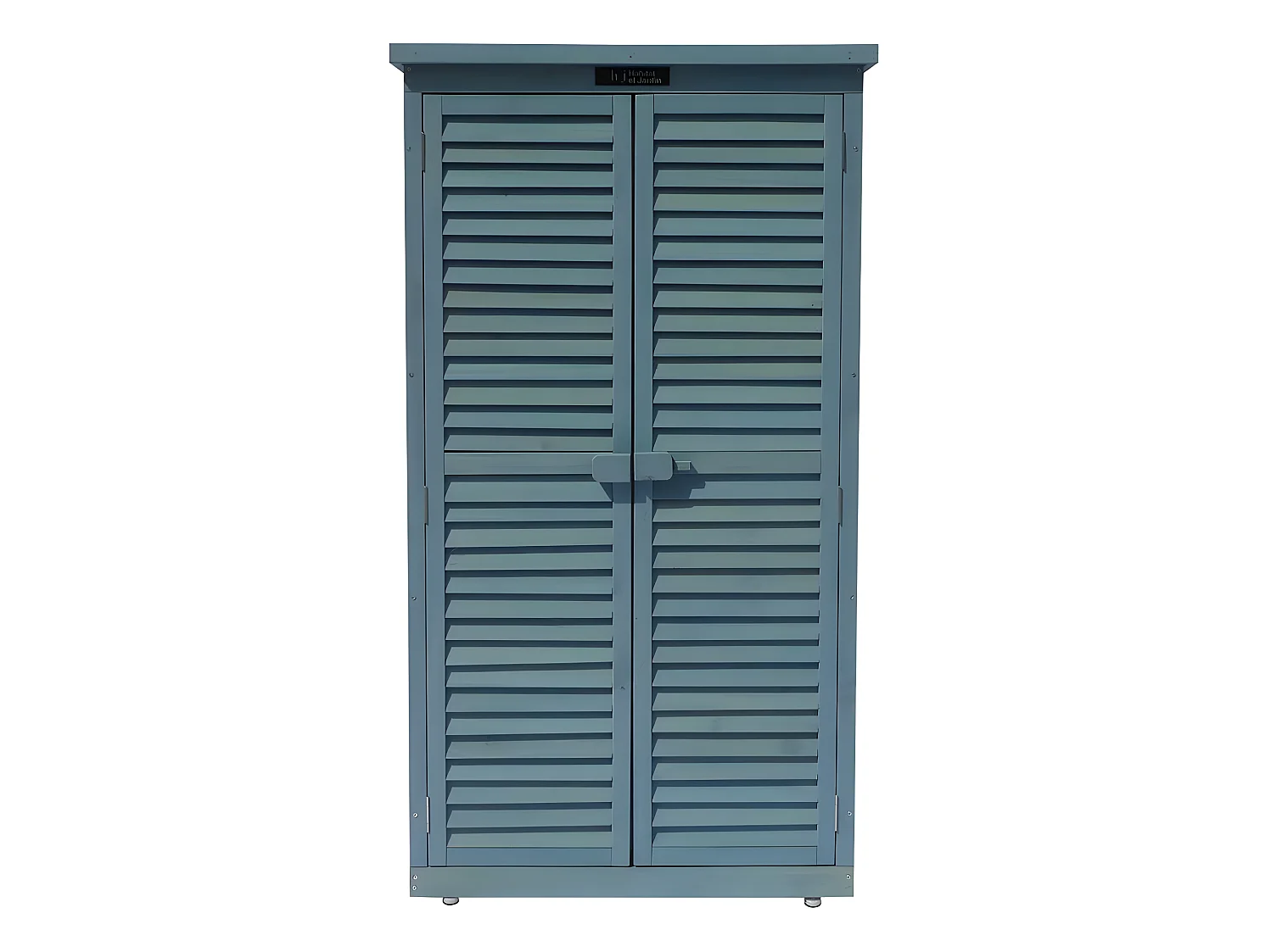 Armário de jardim "Space" em madeira de abeto com 2 prateleiras e fechadura - Azul céu