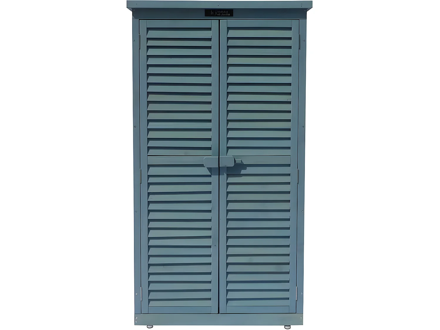 Armário de jardim "Space" em madeira de abeto com 2 prateleiras e fechadura - Azul céu