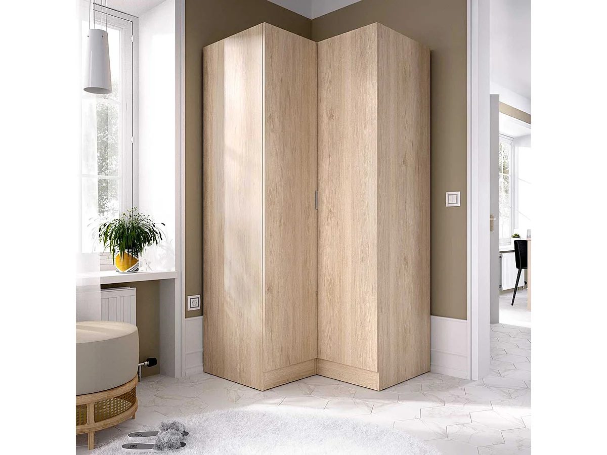 Armario esquinero Essen 2 puertas natural 184,2x92,5x90,5 cm