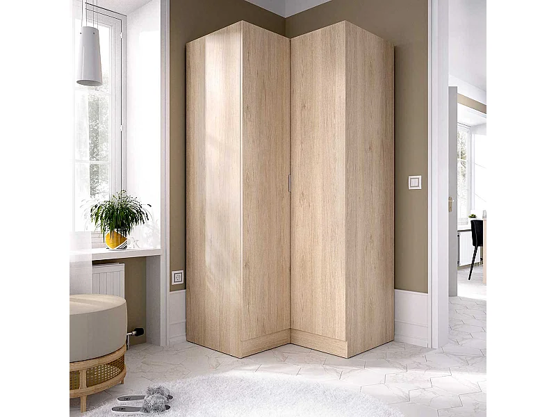 Armario esquinero Essen 2 puertas natural 184,2x92,5x90,5 cm