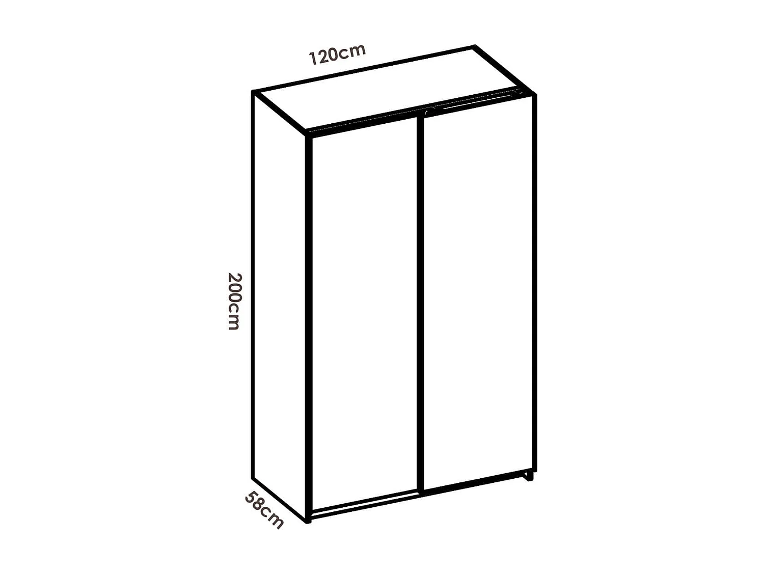 Armario Slide 2 puertas correderas blanco 200x120x58 cm