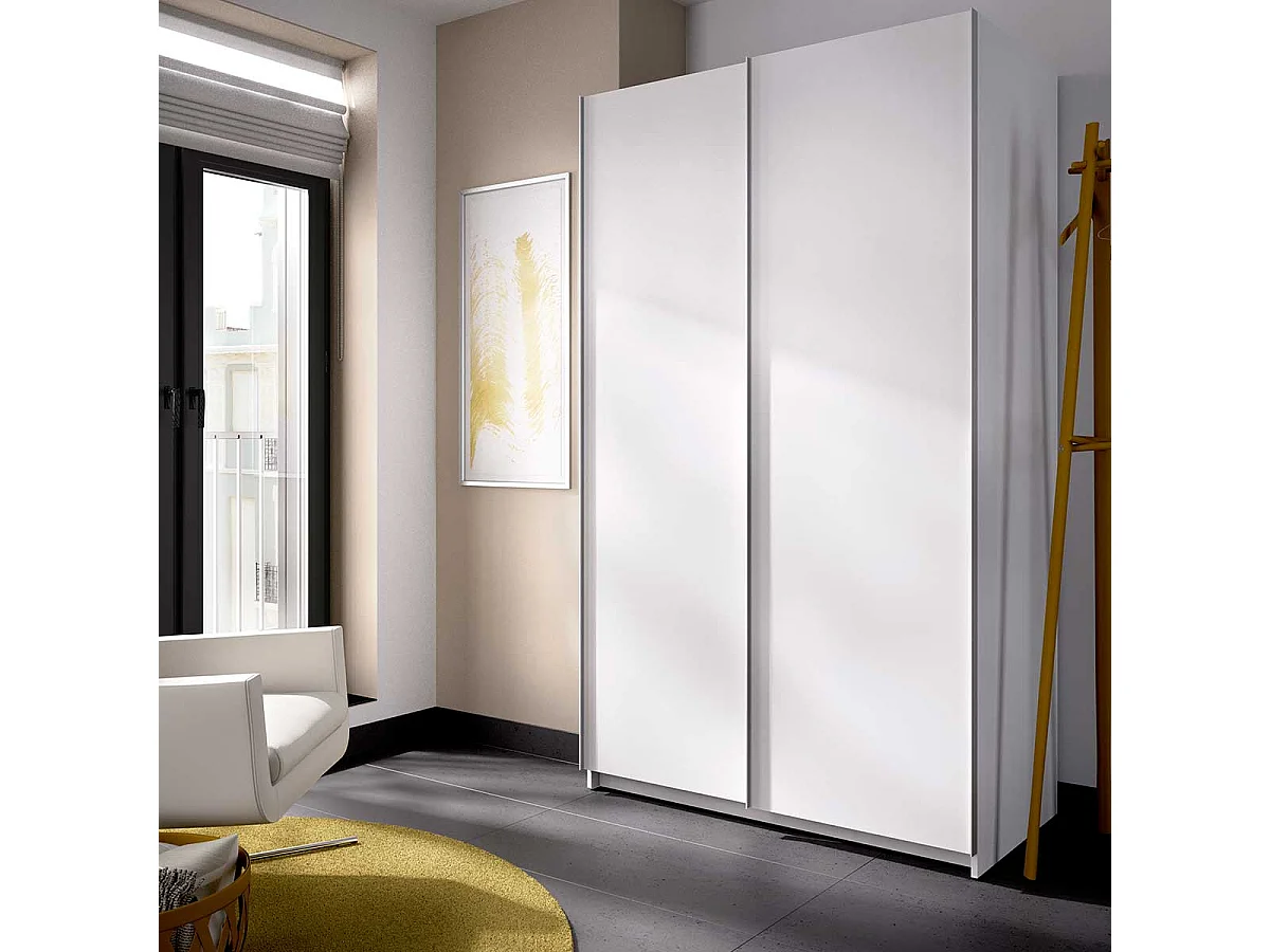 Armario Slide 2 puertas correderas blanco 200x120x58 cm
