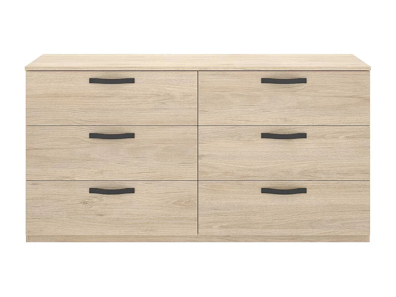 Commode double à 6 tiroirs Vasa Natural