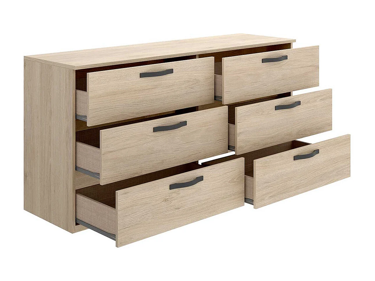 Commode double à 6 tiroirs Vasa Natural