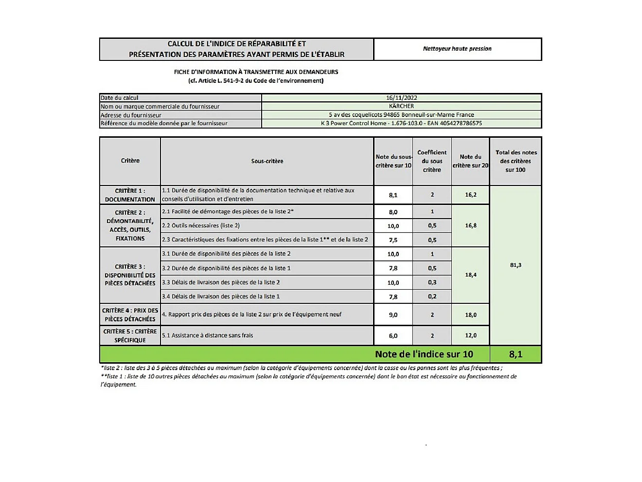 Nettoyeur haute pression KARCHER K3POWERCONTROLHOME
