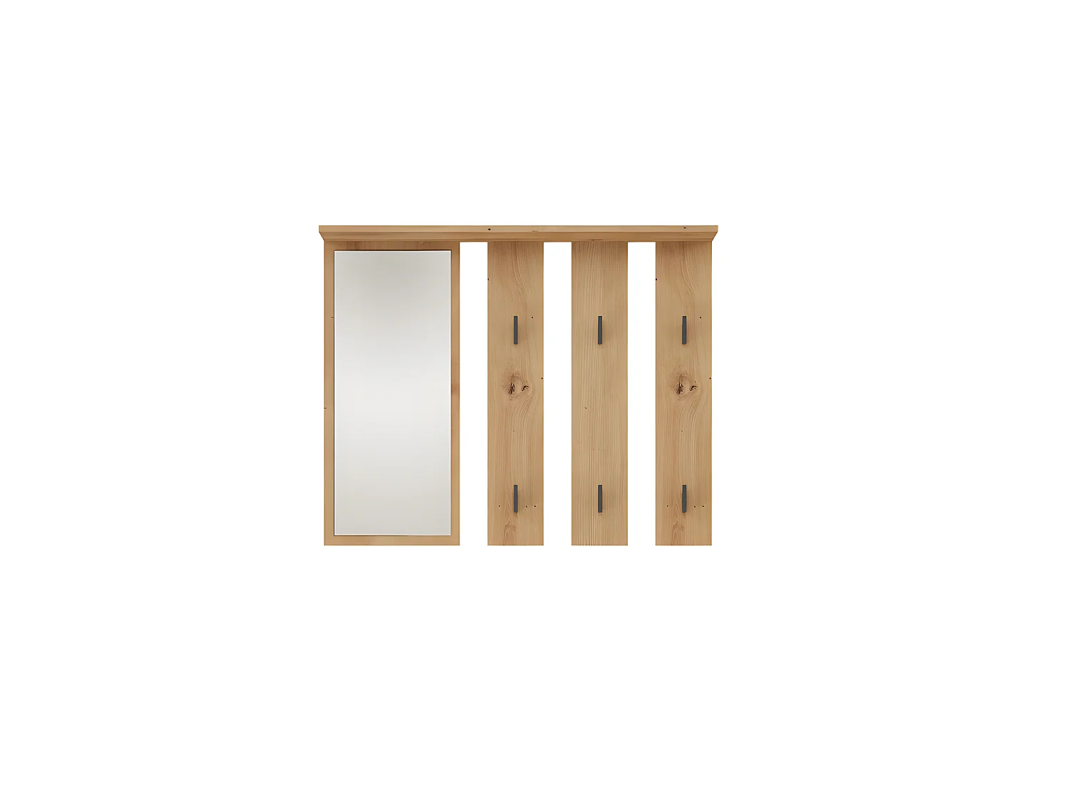 PARMI - Perchero de pared con espejo - Perchero de pared - 100x15x81,5 cm - 6 ganchos - Mueble de entrada