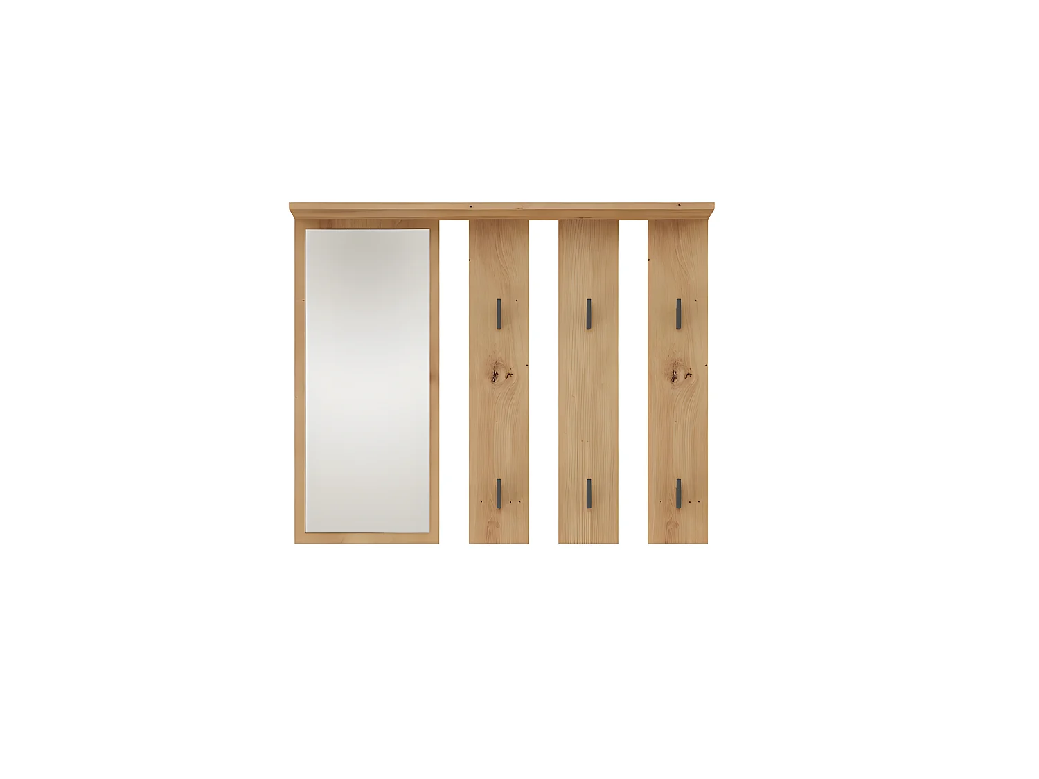 PARMI - Perchero de pared con espejo - Perchero de pared - 100x15x81,5 cm - 6 ganchos - Mueble de entrada