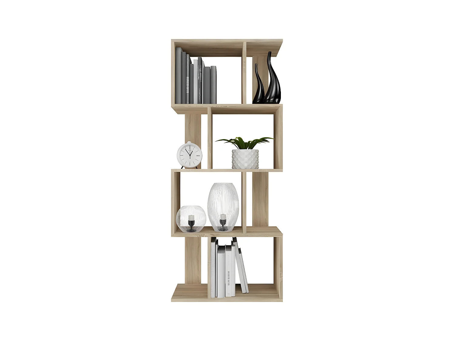 GILDA - Librería modular de estilo moderno - Dimensiones 59,5x30x140 cm - Mueble separador de ambientes