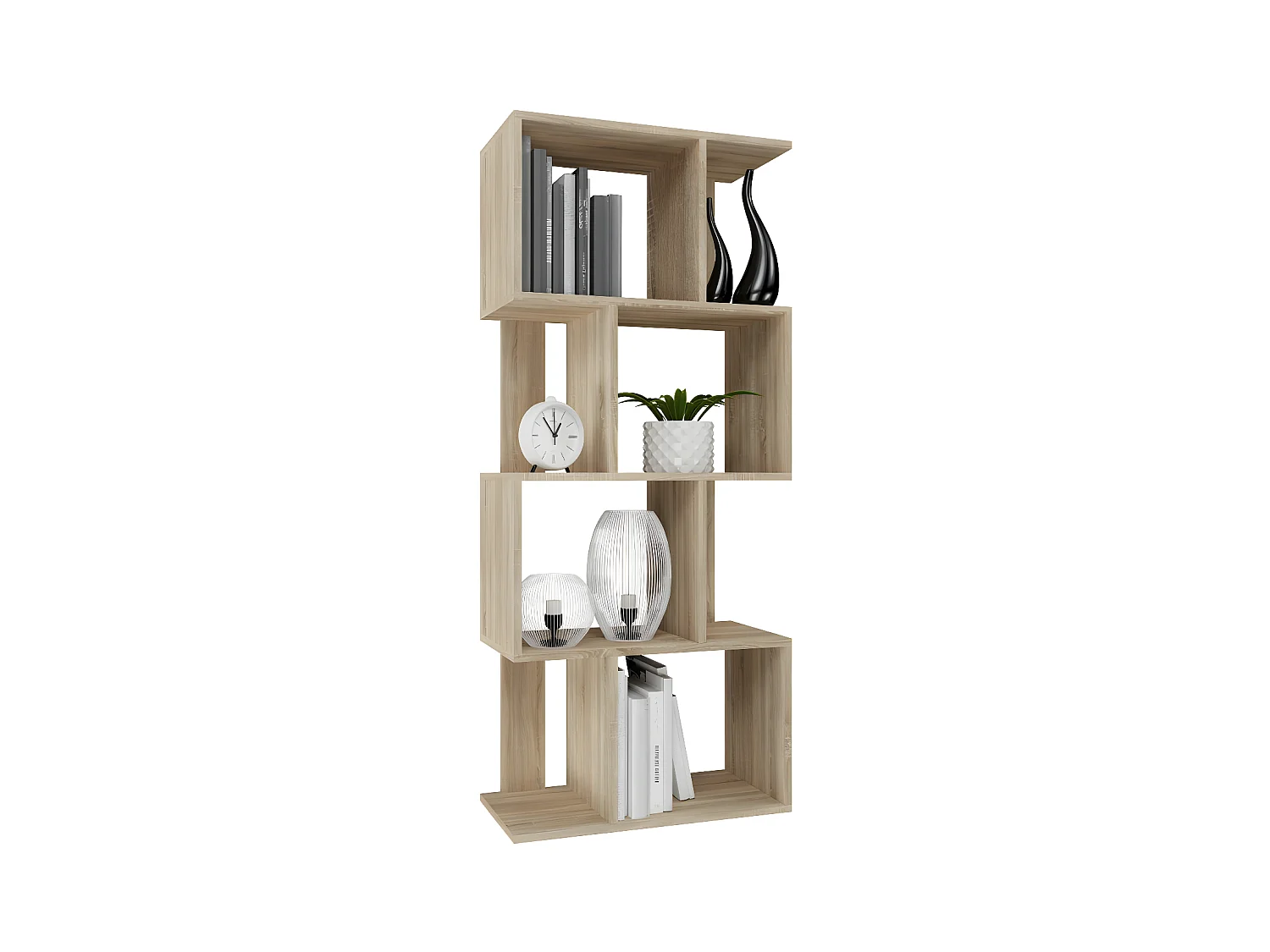 GILDA - Librería modular de estilo moderno - Dimensiones 59,5x30x140 cm - Mueble separador de ambientes