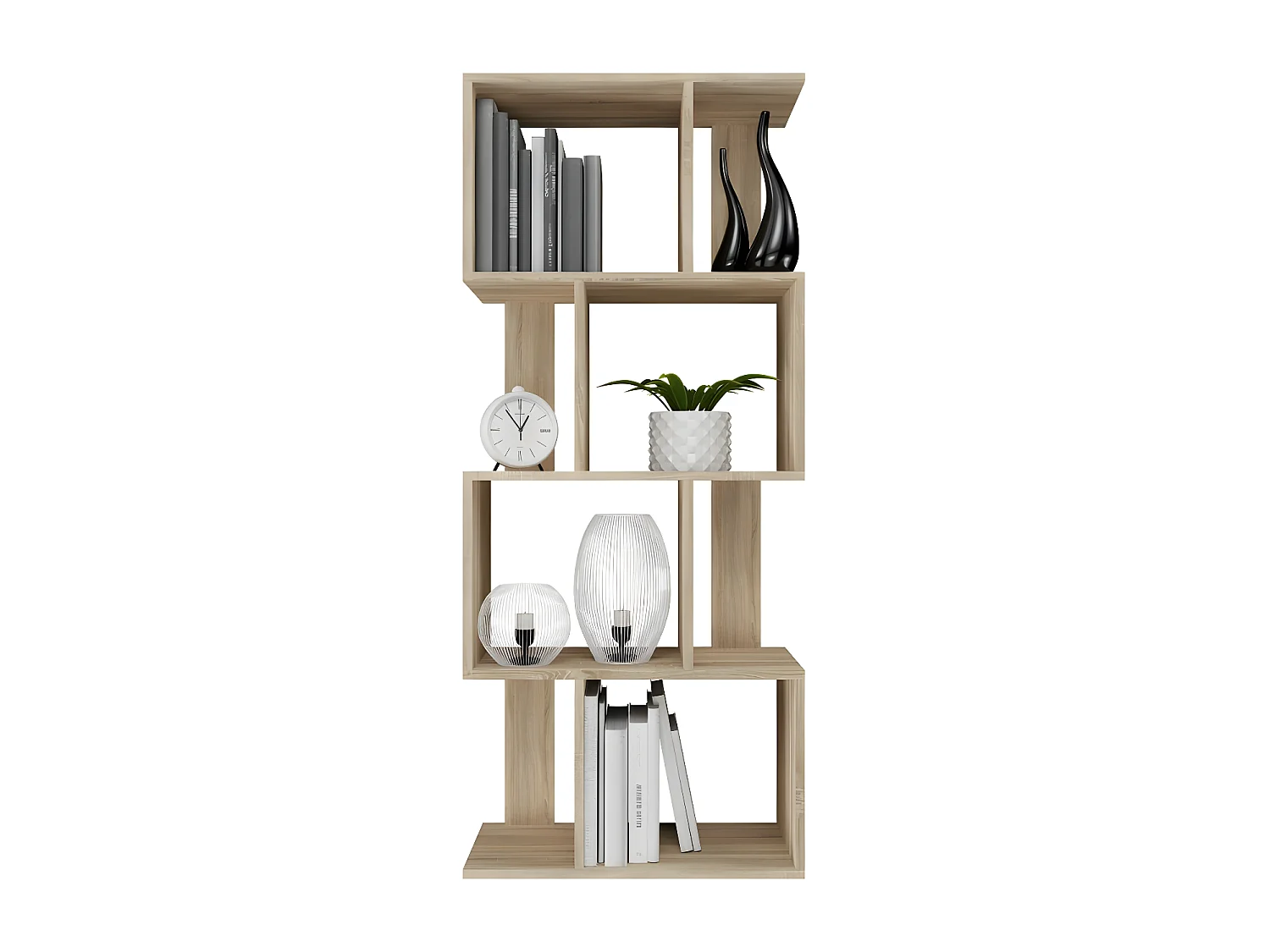 GILDA - Librería modular de estilo moderno - Dimensiones 59,5x30x140 cm - Mueble separador de ambientes