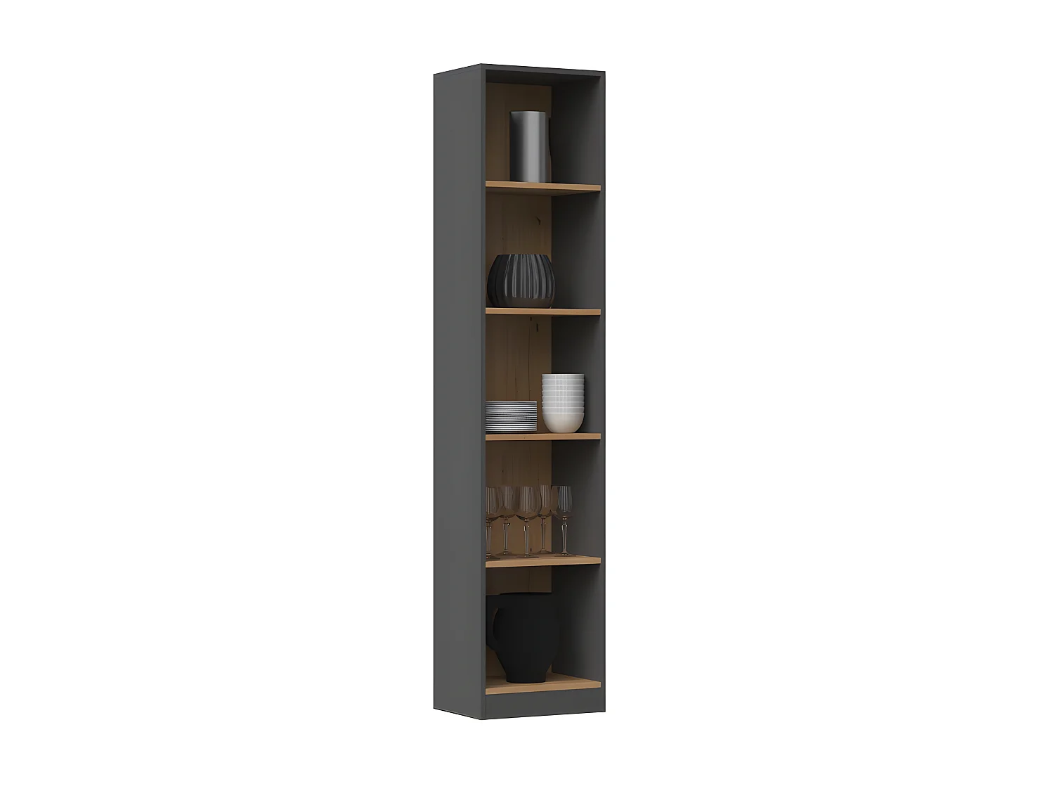 FLORENCE - Libreria a 5 ripiani - Dimensioni 182x40x30 cm - Libreria contenitore