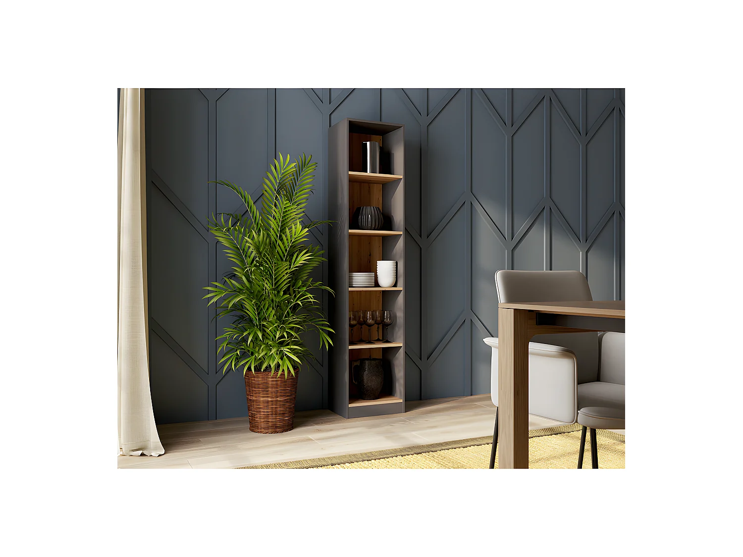 FLORENCE - Libreria a 5 ripiani - Dimensioni 182x40x30 cm - Libreria contenitore