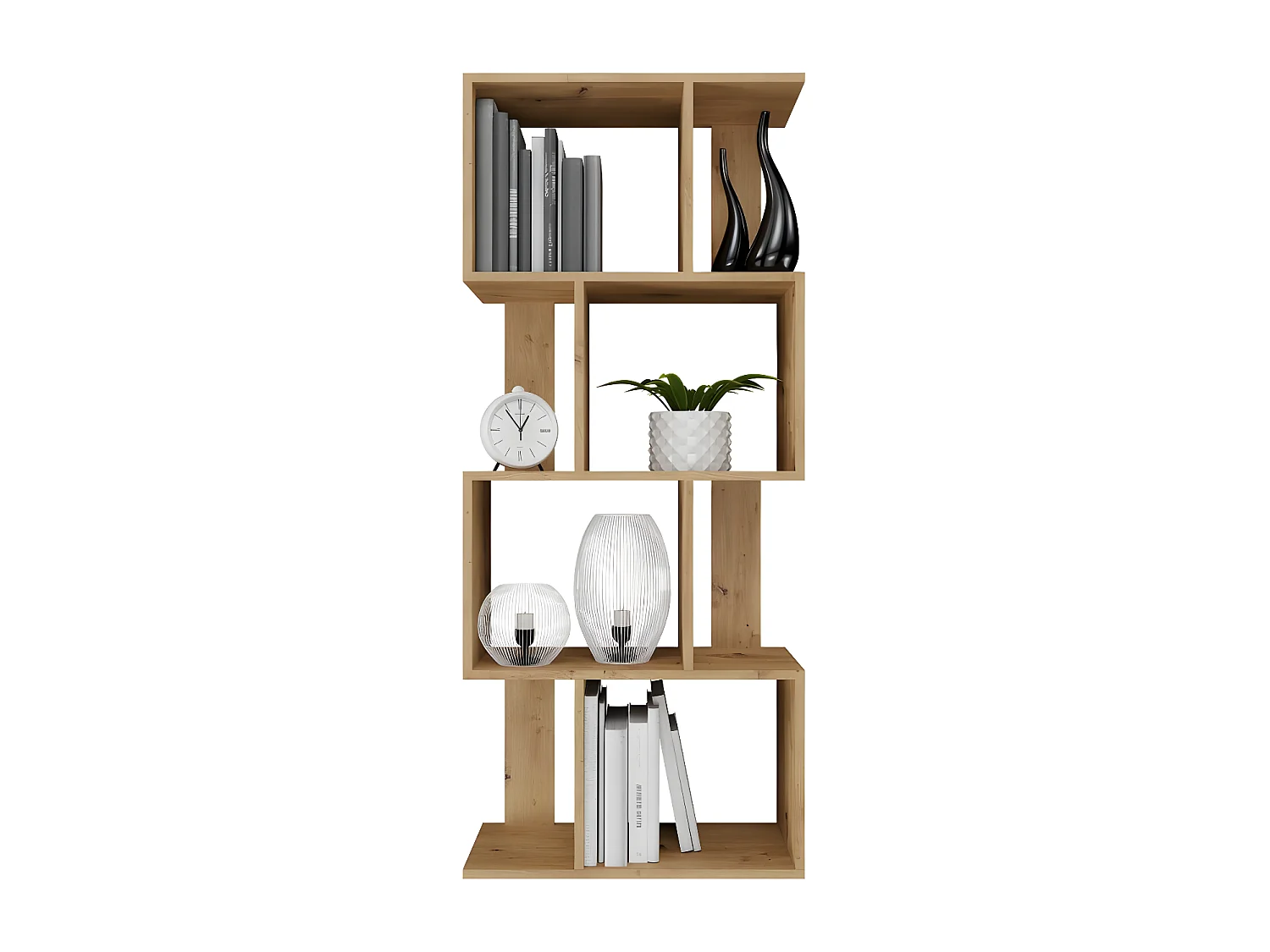 GILDA - Librería modular de estilo moderno - Dimensiones 59,5x30x140 cm - Mueble separador de ambientes