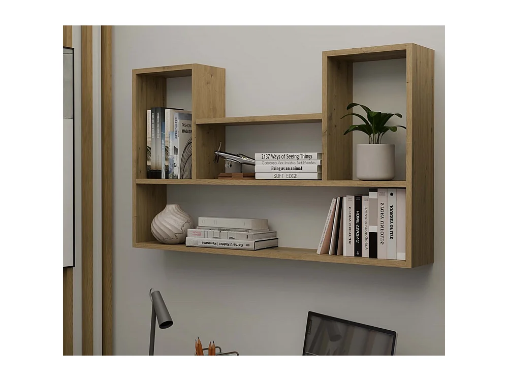 LULU - Librería colgante - Estante de pared - 100x60x16 cm - Almacenamiento de pared de salón