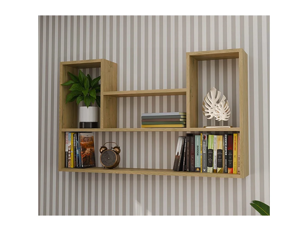 LULU - Librería colgante - Estante de pared - 100x60x16 cm - Almacenamiento de pared de salón