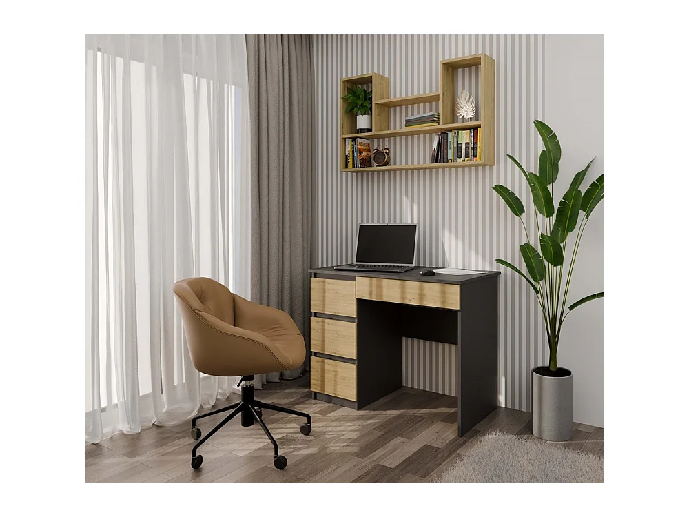 LULU - Librería colgante - Estante de pared - 100x60x16 cm - Almacenamiento de pared de salón