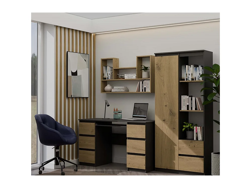 LULU - Librería colgante - Estante de pared - 100x60x16 cm - Almacenamiento de pared de salón