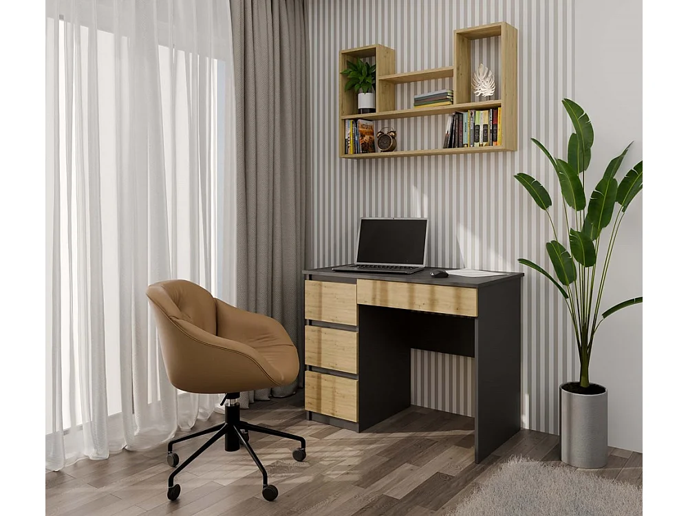 LULU - Bibliothèque à suspendre - Etagère murale - 100x60x16 cm - Rangement mural salon