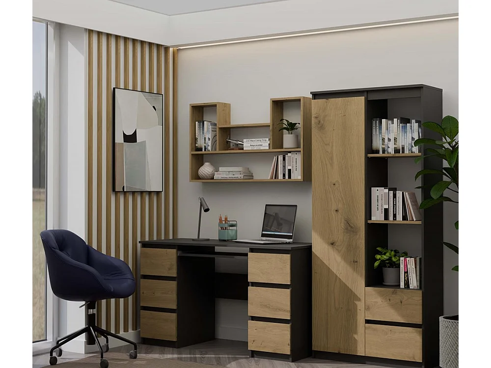 LULU - Bibliothèque à suspendre - Etagère murale - 100x60x16 cm - Rangement mural salon