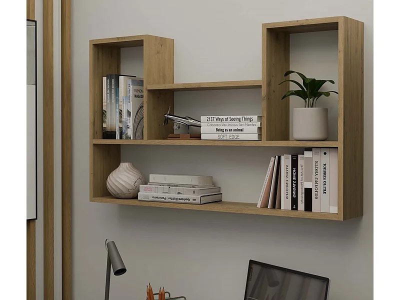 LULU - Librería colgante - Estante de pared - 100x60x16 cm - Almacenamiento de pared de salón