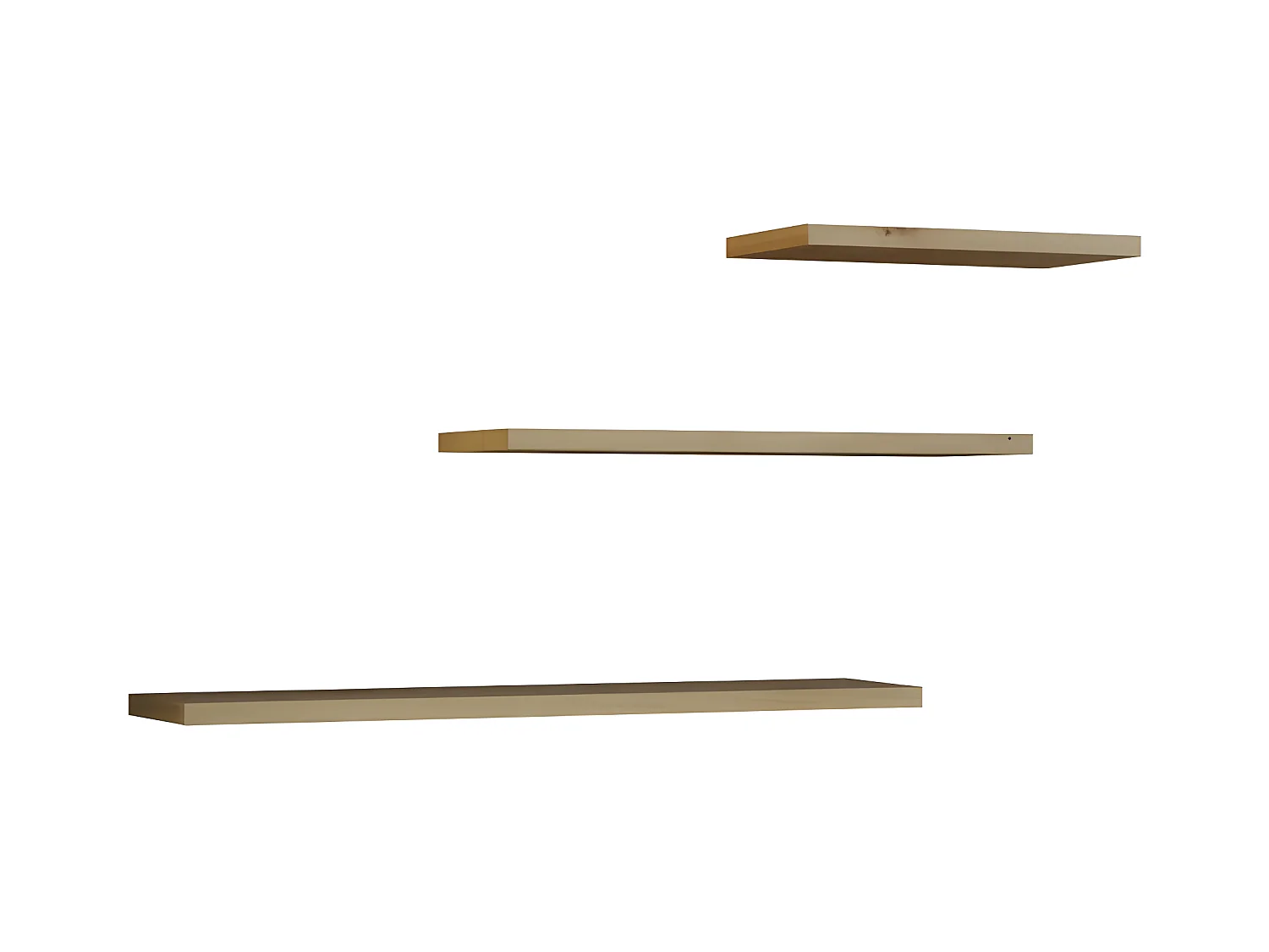 NOBI - Juego de 3 estantes de pared - 60/45/30 cm - Estantes colgantes para libros