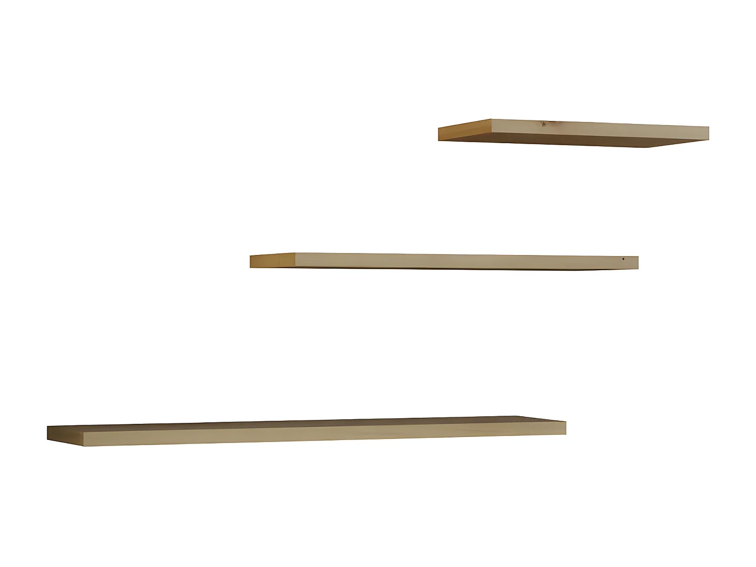 NOBI - Lot de 3 étagères murales - 60/45/30 cm - Etagères livres à suspendre