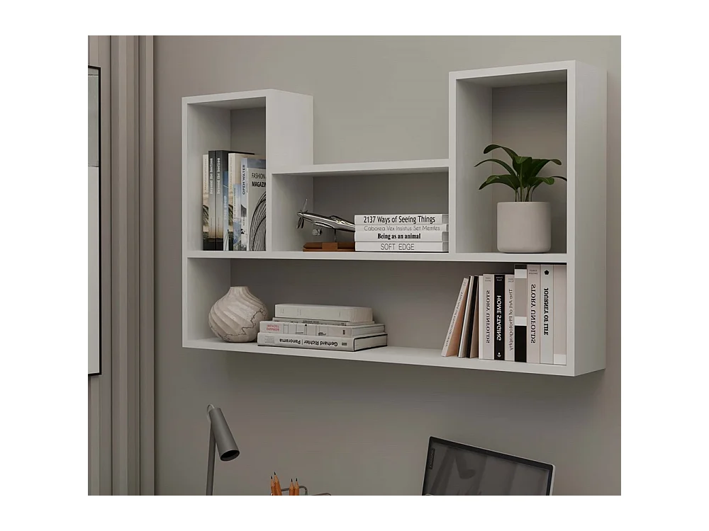 LULU - Librería colgante - Estante de pared - 100x60x16 cm - Almacenamiento de pared de salón