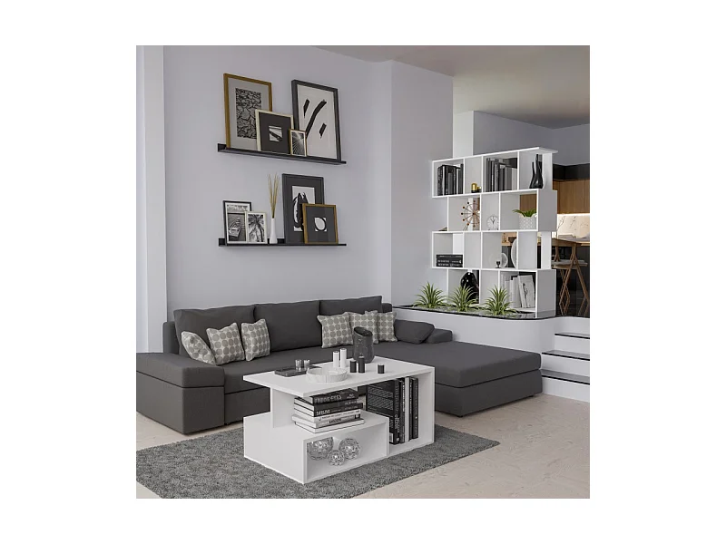 LULU - Librería colgante - Estante de pared - 100x60x16 cm - Almacenamiento de pared de salón