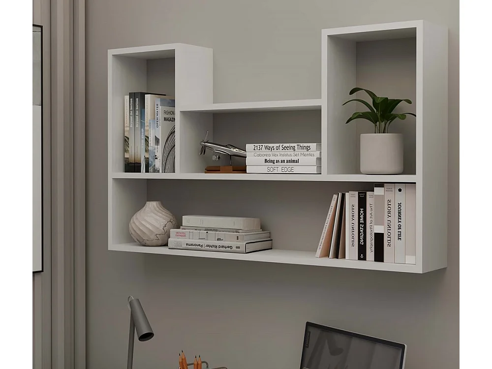 LULU - Bibliothèque à suspendre - Etagère murale - 100x60x16 cm - Rangement mural salon