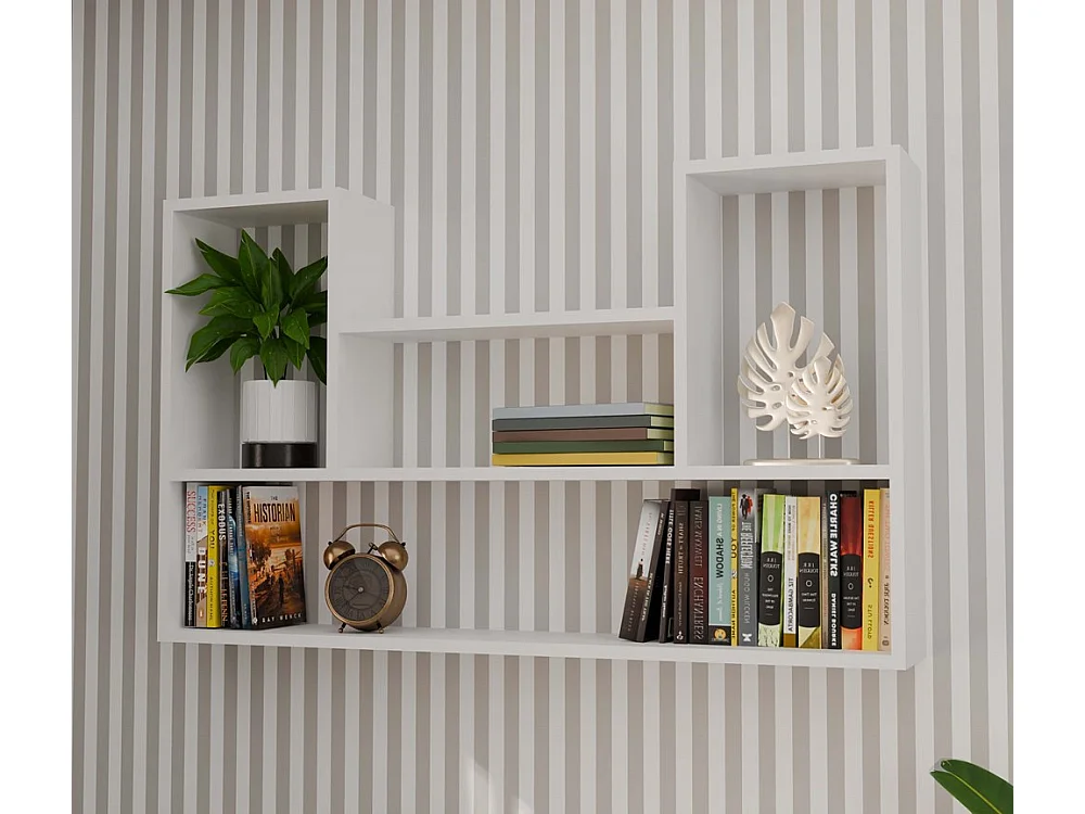 LULU - Bibliothèque à suspendre - Etagère murale - 100x60x16 cm - Rangement mural salon