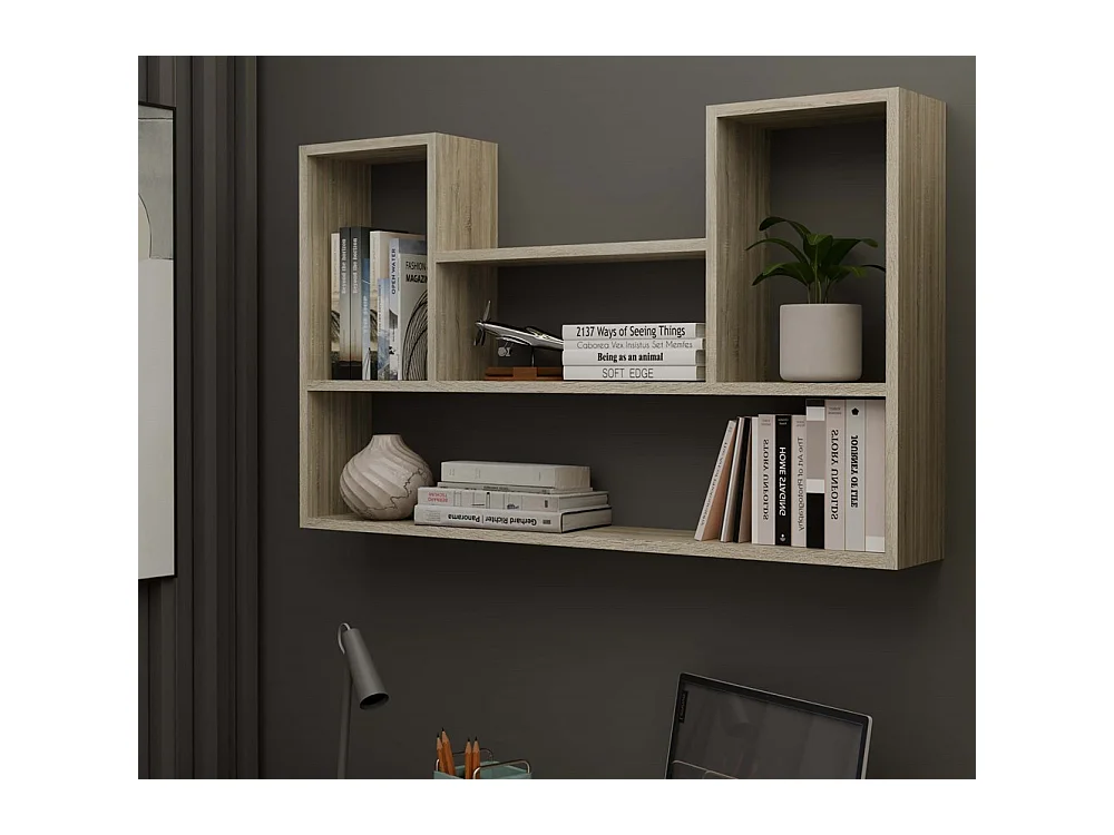 LULU - Librería colgante - Estante de pared - 100x60x16 cm - Almacenamiento de pared de salón