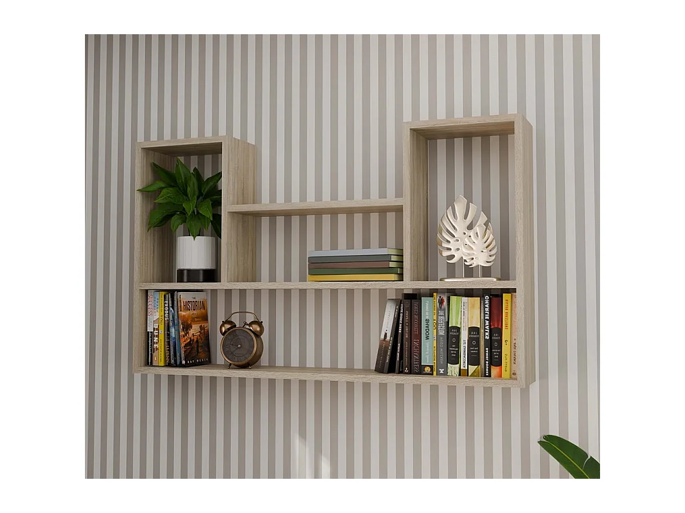 LULU - Librería colgante - Estante de pared - 100x60x16 cm - Almacenamiento de pared de salón