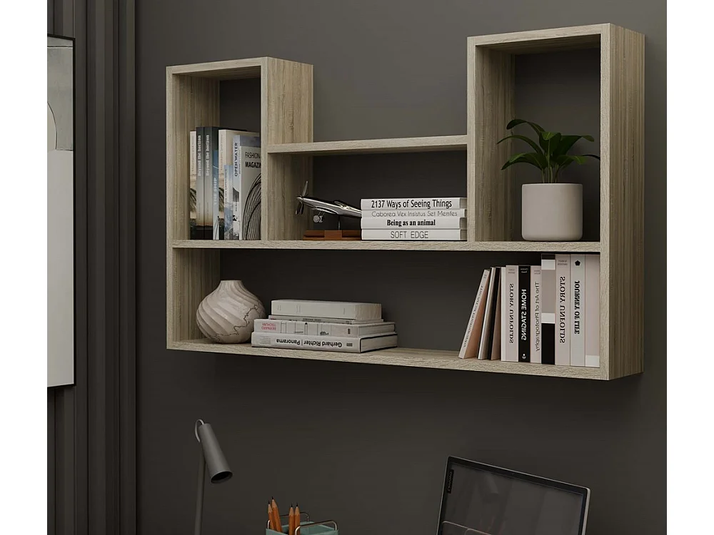 LULU - Bibliothèque à suspendre - Etagère murale - 100x60x16 cm - Rangement mural salon