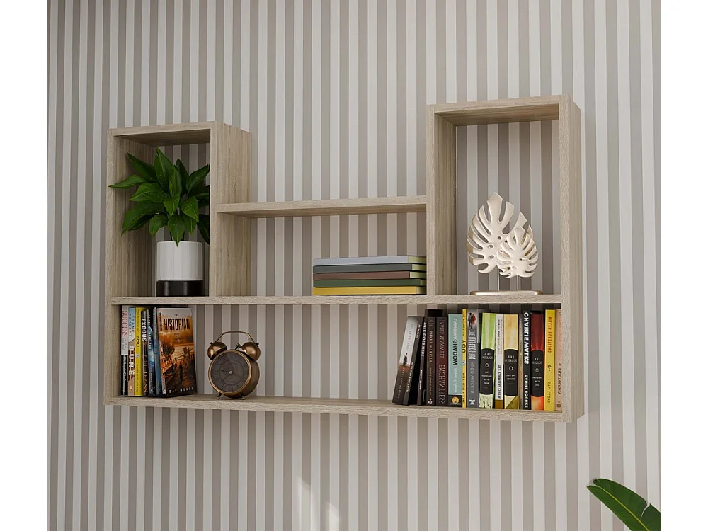 LULU - Bibliothèque à suspendre - Etagère murale - 100x60x16 cm - Rangement mural salon