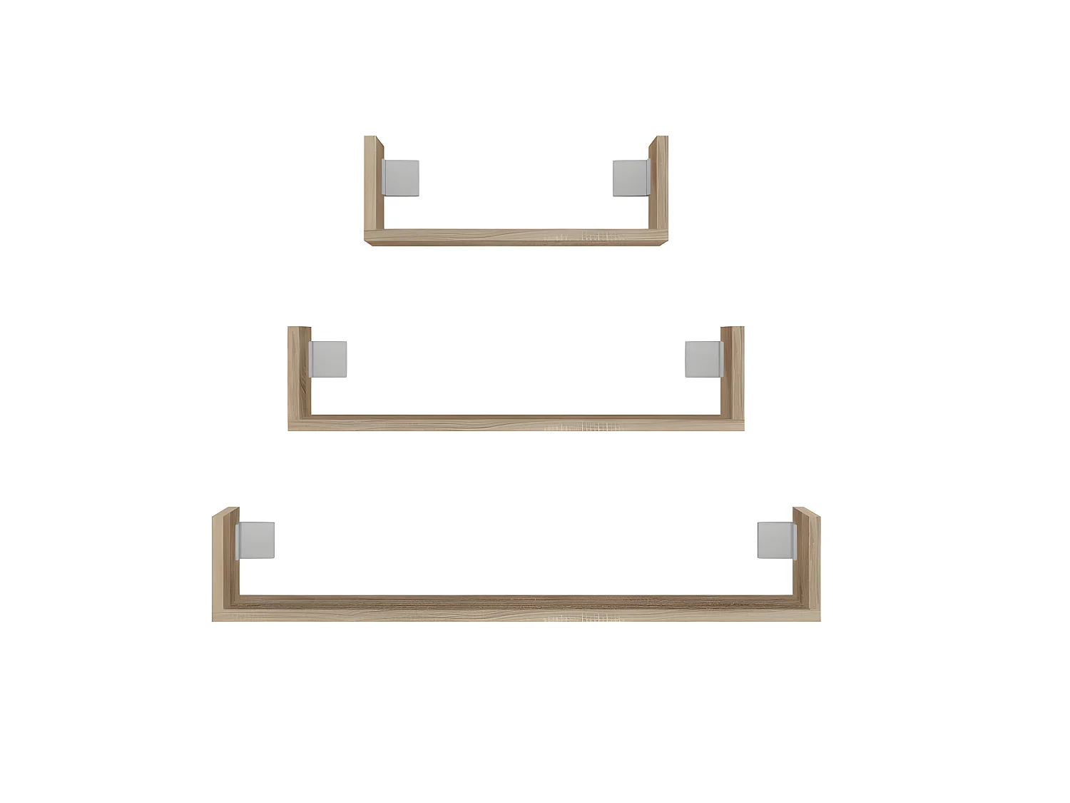 MOBBI - Juego de 3 estantes de pared - 80/60/40 cm - Estantería colgante para libros
