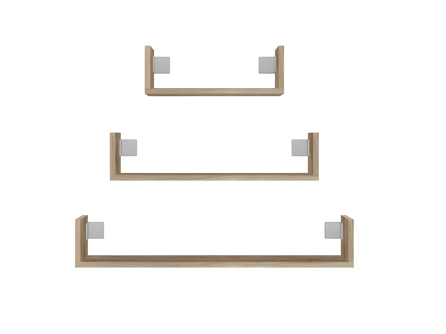 MOBBI - Lot de 3 étagères murales - 80/60/40 cm - Etagère livres à suspendre