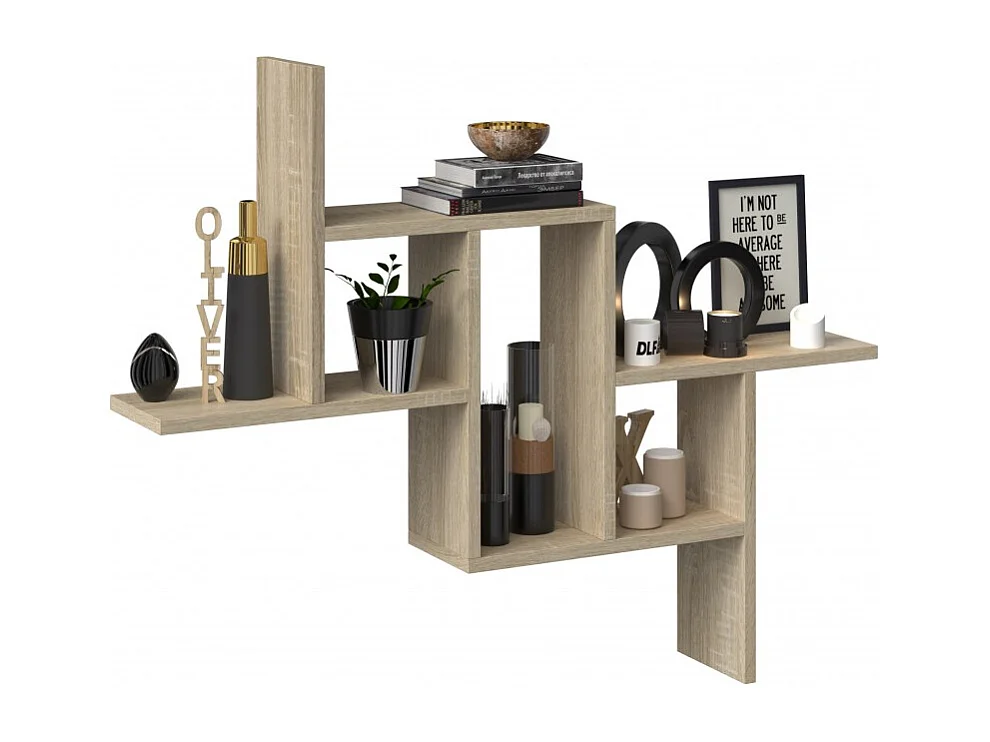 HILLY - Estante de pared moderno - Dimensiones: 85x15x73,5 cm - Unidad de almacenamiento de pared