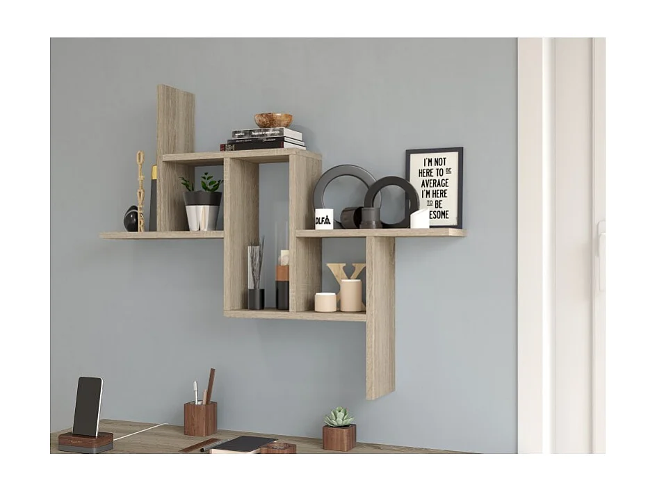 HILLY - Estante de pared moderno - Dimensiones: 85x15x73,5 cm - Unidad de almacenamiento de pared