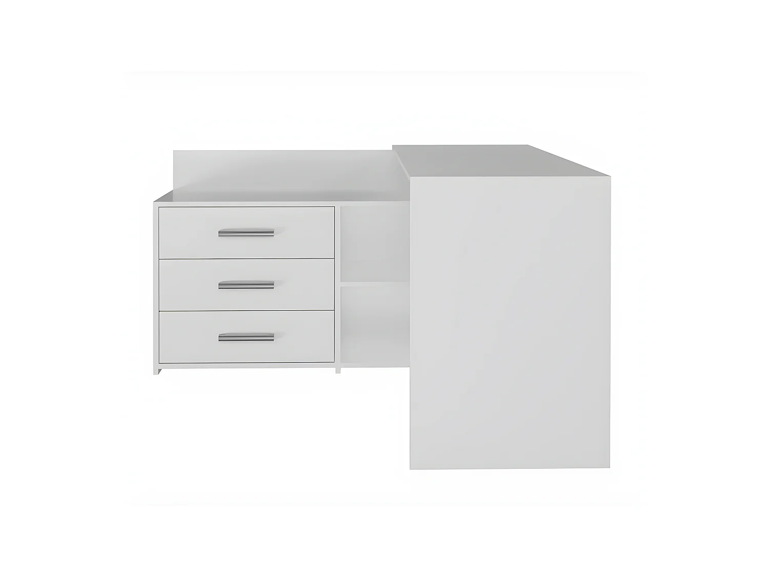 MOLINE - Scrivania angolare con contenitore - 3 cassetti + 2 ripiani - 120x50x76 cm - Scrivania per computer