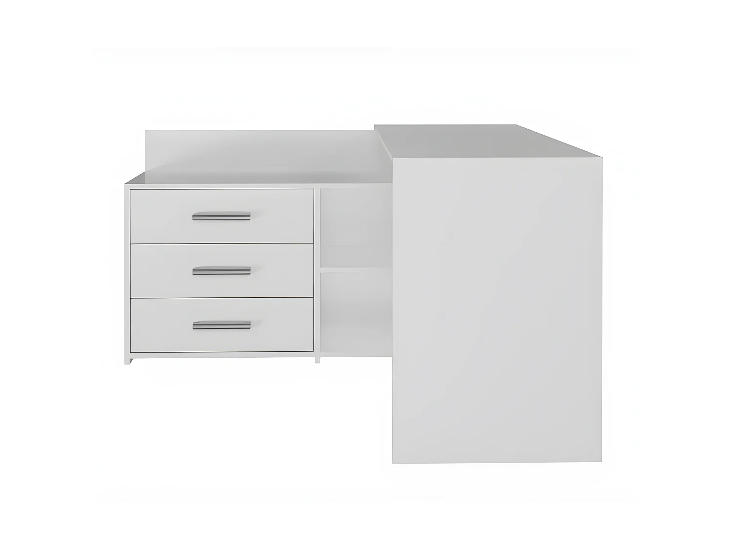 MOLINE - Escritorio esquinero con almacenaje - 3 cajones + 2 estantes - 120x50x76 cm - Escritorio para ordenador