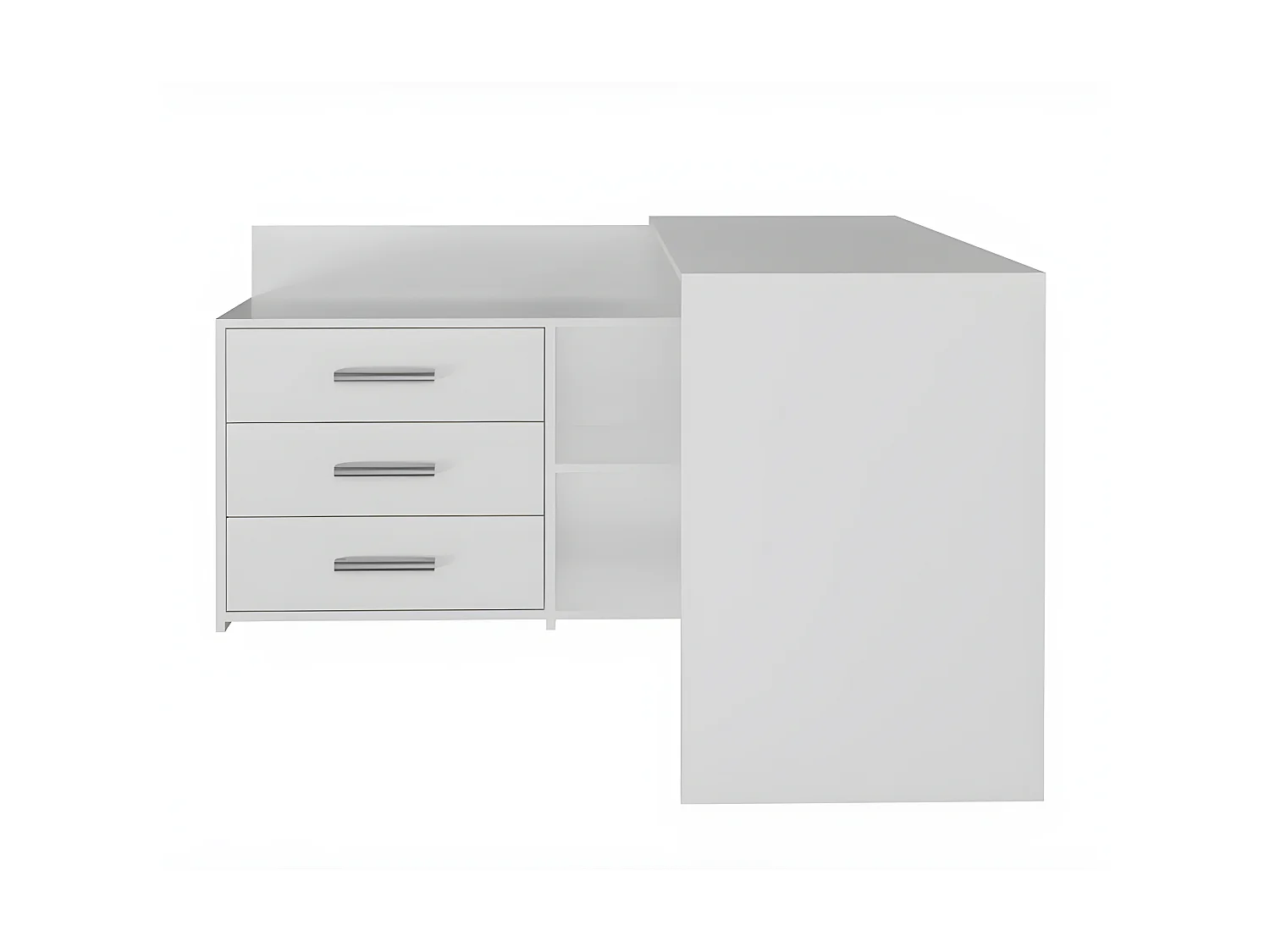 MOLINE - Scrivania angolare con contenitore - 3 cassetti + 2 ripiani - 120x50x76 cm - Scrivania per computer