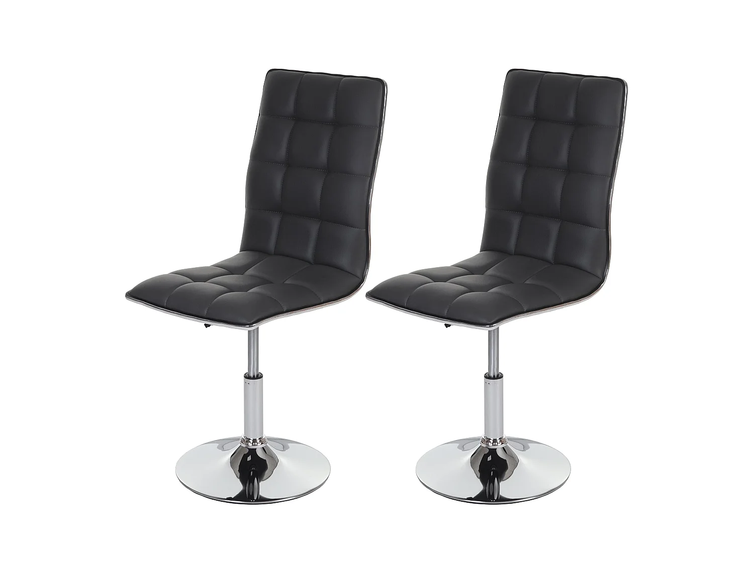 Lot de 2 chaises de salle à manger hauteur réglable en synthétique gris CDS04092