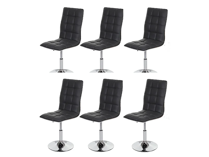 Lot de 6 chaises de salle à manger hauteur réglable en synthétique gris CDS04292