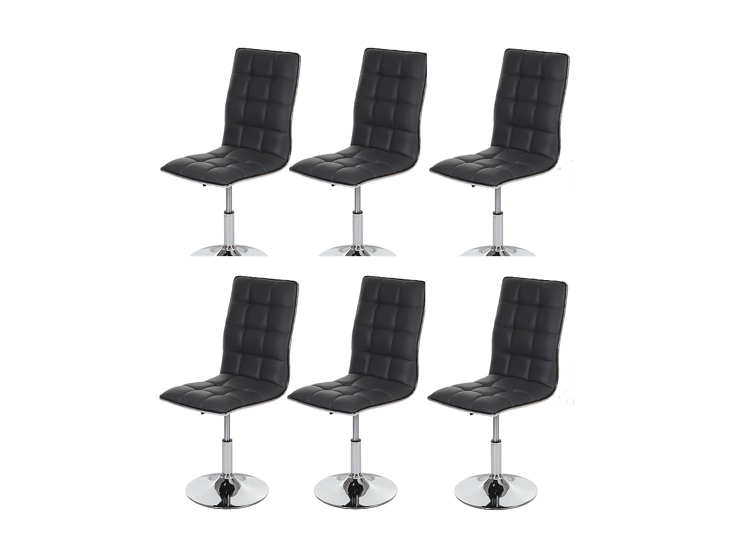 Lot de 6 chaises de salle à manger hauteur réglable en synthétique gris CDS04292