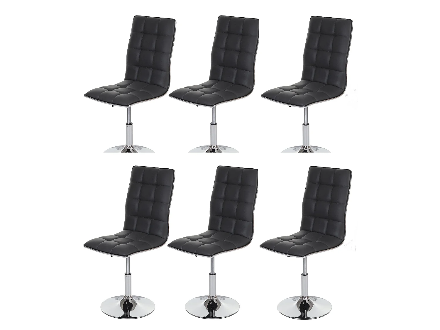 Lot de 6 chaises de salle à manger hauteur réglable en synthétique gris CDS04292