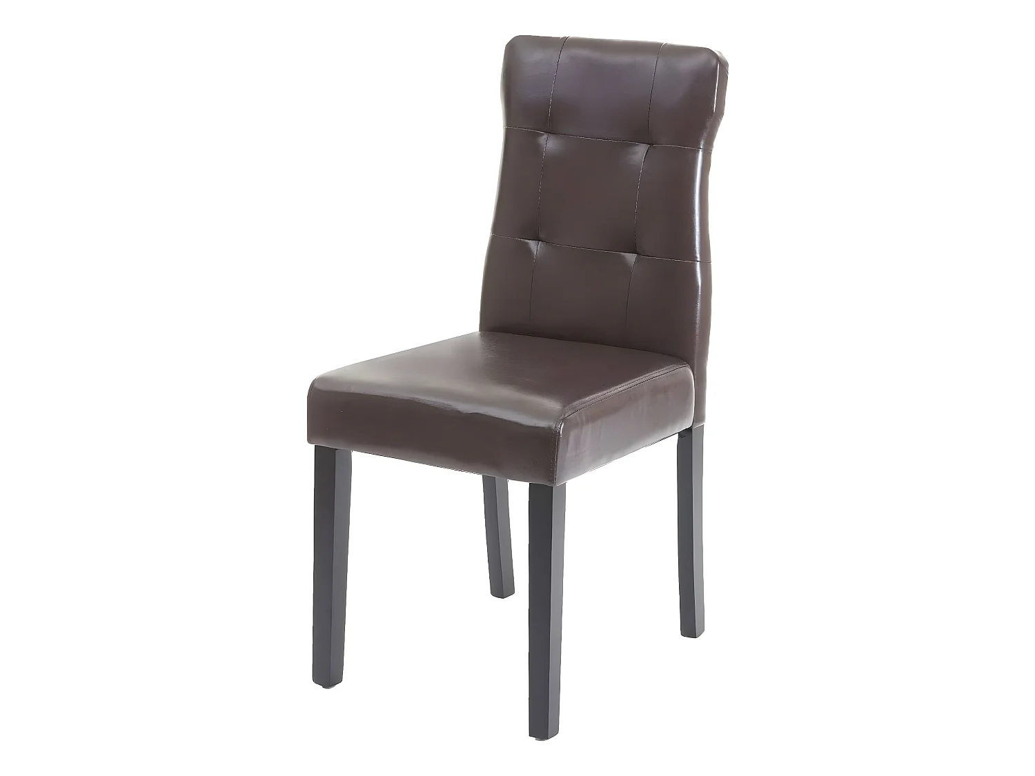 Lot de 2 chaises en synthétique marron pieds en bois foncé CDS04444